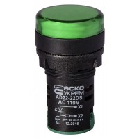 Сигнальна арматура Аско-Укрем AD22-22DS 110В АС зелена (A0140030066)