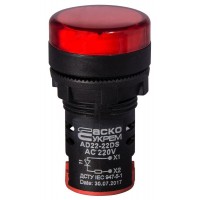 Сигнальна арматура Аско-Укрем AD22-22DS 220В АС червона (A0140030038)
