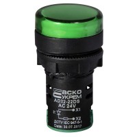 Сигнальна арматура Аско-Укрем AD22-22DS 24В AC/DC зелена (A0140030048)