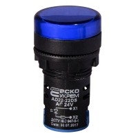 Сигнальна арматура Аско-Укрем AD22-22DS 24В AC/DC синя (A0140030153)