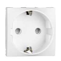 Розетка силова 2P + E Altira, 16A 250V ~ (AC) , зі шторками, із заземленням, біла