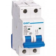 Модульний автоматичний вимикач Chint NB1-63DC 2P C2A DC 500В 6кА (182714)