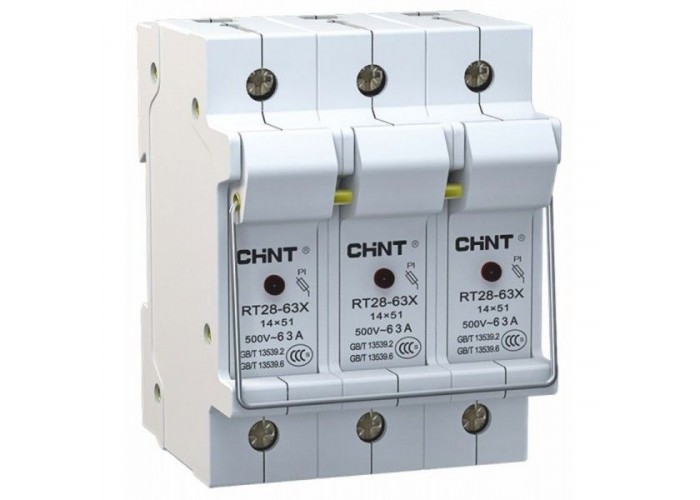 Держатель предохранителя с индикацией nrt28-32X 3P 10x38 base (eu) Chint [520470]