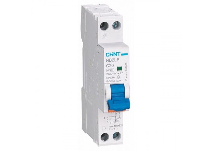 Дифференциальный автомат nb2le 1P+N (1 мод.) C40*6кА, Chint [252635]