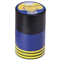 Набір ізолент №4 Аско-Укрем 0,13x19мм/10м 5шт 2 чорні+2 сині+1 жовто-зелена (A0150020024)