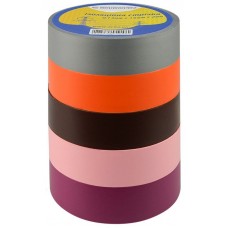 Набір ізолент №2 Аско-Укрем 0,13x19мм/20м 5шт 1 сіра+1 помаранчева+1 коричнева+1 фіолетова+1 рожева (A0150020020)