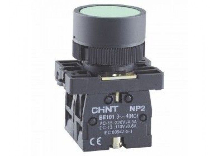 Кнопка управления np2-ea42 без подсветки красная 1нз ip40,Chint [574089]