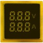Квадратный цифровой измеритель универсальный тока+напряжения ed16-22 vfad 0-100A, 50-500В желтый, Аско [a0190010048]