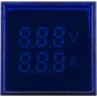 Квадратный цифровой измеритель универсальный тока+напряжения ed16-22 vfad 0-100A, 50-500В синий, Аско [a0190010132]