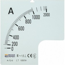 Шкала 1000/5А к амперметру А-72-6, Аско [a0190010077]