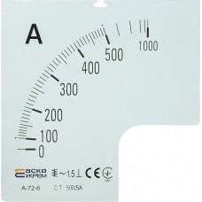 Шкала 500/5А к амперметру А-72-6, Аско [a0190010074]