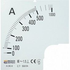 Шкала 500/5А к амперметру А-96-6, Аско [a0190010086]