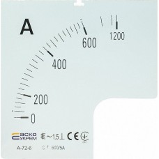 Шкала 600/5А к амперметру А-72-6, Аско [a0190010075]