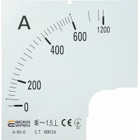 Шкала 600/5А к амперметру А-96-6, Аско [a0190010087]