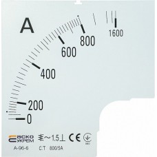 Шкала 800/5А к амперметру А-96-6, Аско [a0190010088]