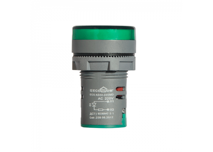 Сигнальная eco ad22-22smd зеленая 220v ac, Аско [eco090010011]