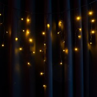 Гірлянда вулична STARLIGHT бахрома жовтий 75LED IP44 чорний 2x0,7м