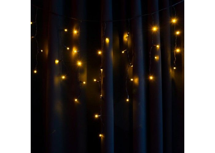 Гірлянда вулична STARLIGHT бахрома жовтий 75LED IP44 чорний 2x0,7м
