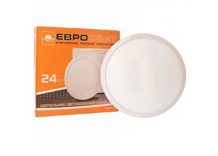 Світильник точковий накладний ЕВРОСВЕТ 24Вт коло LED-SR-300-24 6400К