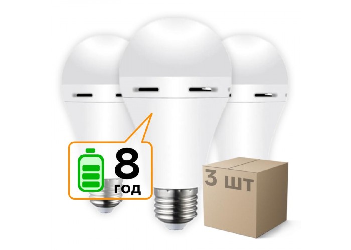 Набір лампа акумуляторна LED CT-4229 АС9W DC3W 6400K 3шт