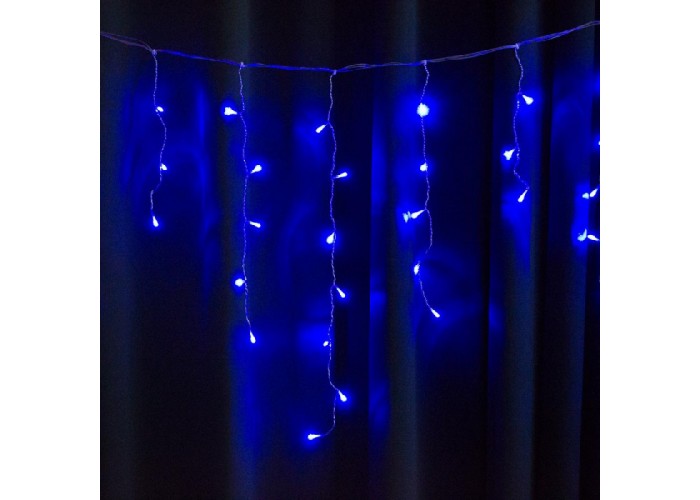 Гірлянда вулична STARLIGHT бахрома синій Flash 75LED IP44 чорний 2x0,7м