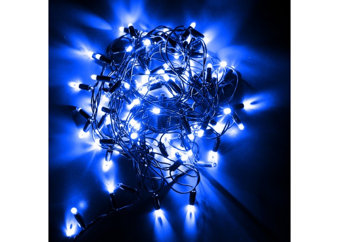 Гірлянда вулична STARLIGHT бахрома синій Flash 75LED IP44 чорний 2x0,7м