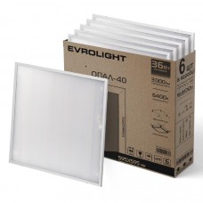 Набір світильник LED панель EVROLIGHT ОПАЛ-40 6400K 6шт