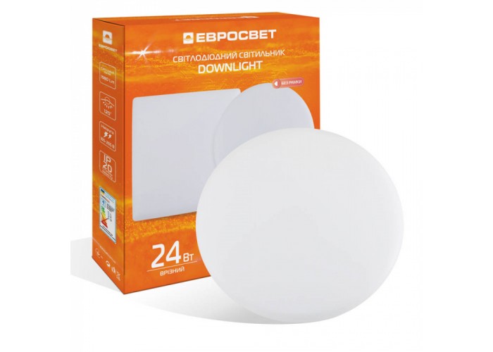 Світильник точковий врізний ЕВРОСВЕТ 24Вт коло LED-R-170-24 6400К без рамки