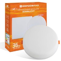 Світильник точковий врізний ЕВРОСВЕТ 36Вт коло LED-R-220-36 6400К без рамки
