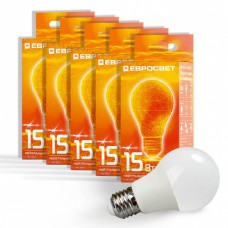 Набір з 5штЛампа світлодіодна ЕВРОСВЕТ 15Вт 4200К A-15-4200-27 Е27  (170-265)