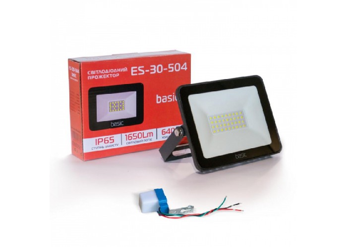 Прожектор світлодіодний ES-30-504 і фотореле (набір BASIC)