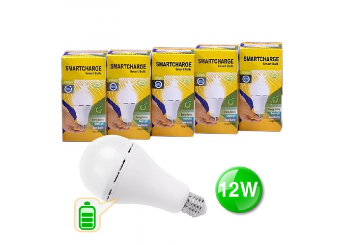 Набір ліхтар-лампа акумуляторна Е27 LED Smartcharge АС12W DC3W 5шт
