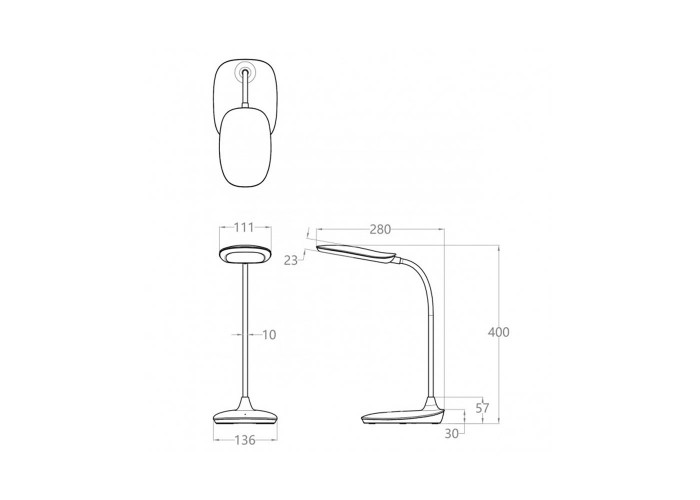 Настільна LED лампа з акумулятором Ridy Flex-01 біла
