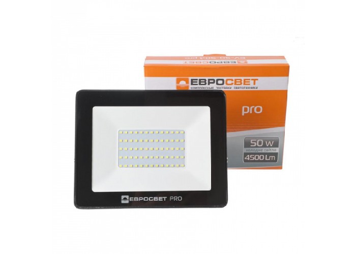 Прожектор світлодіодний ЕВРОСВЕТ 50Вт 6400К EV-50-504 PRO 4500Лм led