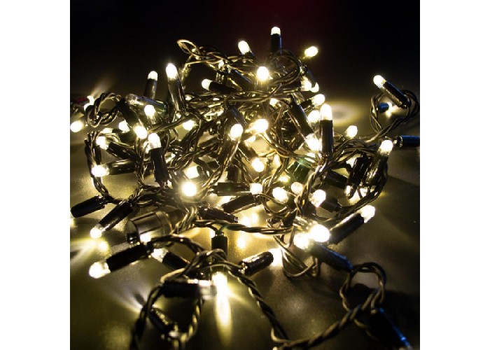 Гирлянда уличная STARLIGHT линейная теплый-белый Flash 100LED IP44 черный 5м