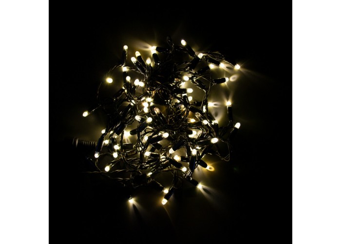 Гирлянда уличная STARLIGHT линейная теплый-белый Flash 100LED IP44 черный 5м