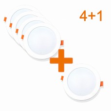 Набор из 4+1 светильников точечных врезных EVROLIGHT 18Вт круг PLAIN-18R 6400К