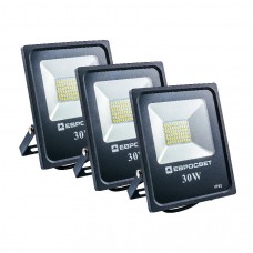 Набор из 3х прожекторов ЕВРОСВЕТ 30Вт 6400К EV-30-01 STAND 2100Лм SMD LED