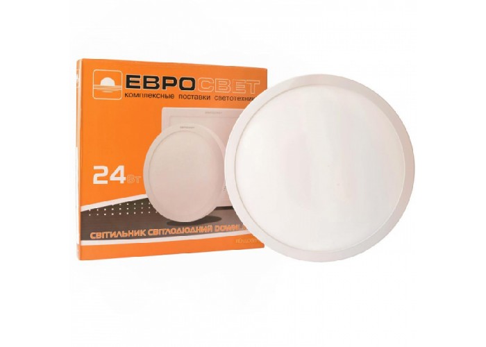 Світильник точковий врізний ЕВРОСВЕТ 24Вт коло LED-R-300-24 6400К