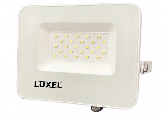 Светодиодный белый прожектор Luxel 162х144х28мм 175-260V 20W IP65 (LED-LPEW-20С)