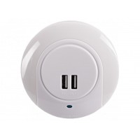 Светодиодный ночник Luxel с двумя usb портами 1W (NL-02W)