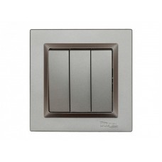 Выключатель тройной Luxel JAZZ (9713) Графитовый