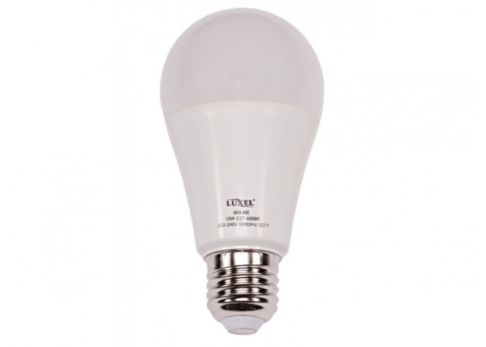 Светодиодная лампа Luxel A60 15W 220V E27 6500K (ECO 065-CE 15W)