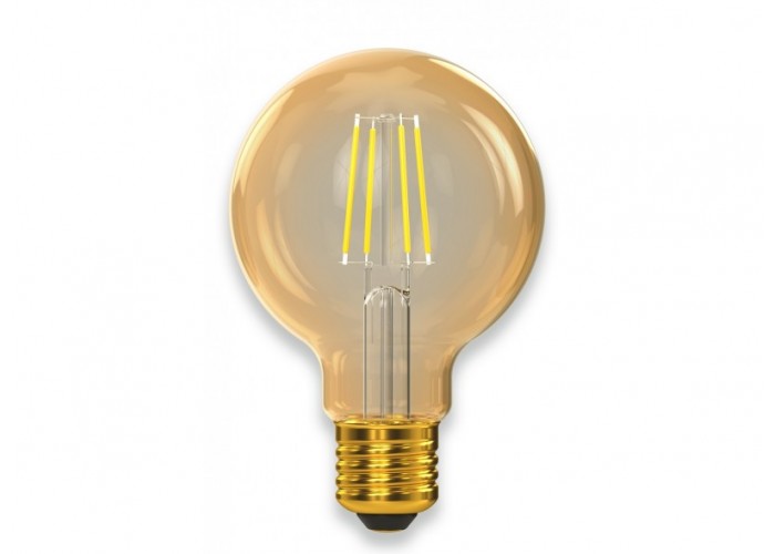 Филаментная светодиодная лампа Luxel 077-HG 5W G80 E27 2500K (077-HG) Gold