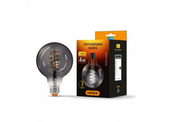 Лампа светодиодная VIDEX Filament G95FG 4W E27 2100K 220V (24864)