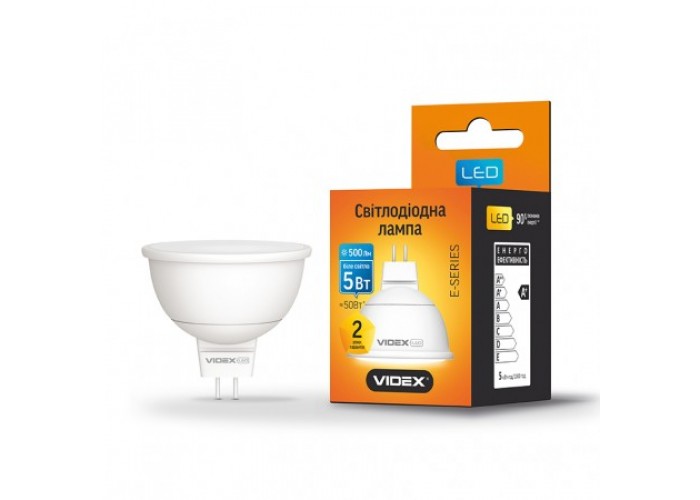 Лампа светодиодная VIDEX MR16е 5W GU5.3 4100K 220V (23930)