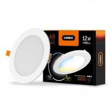 Светильник светодиодный встраиваемый VIDEX 12W 3000-6200K 220V С3 круглый (24628)