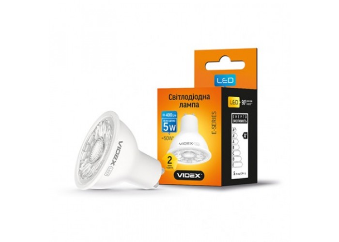 Лампа светодиодная VIDEX MR16eL 5W GU10 4100K 220V (24867)
