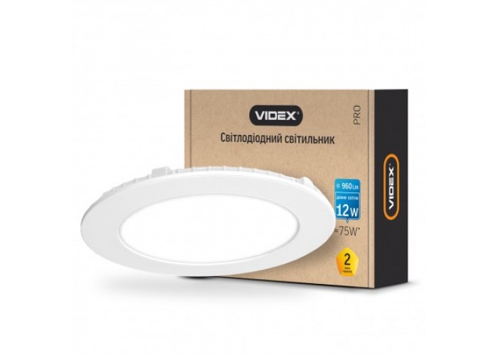 Светильник светодиодный встраиваемый VIDEX круглый 12W 5000K 220V (24069)