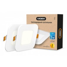 Светильник светодиодный встраиваемый VIDEX квадрат 3W 5000K 220V  (24625)